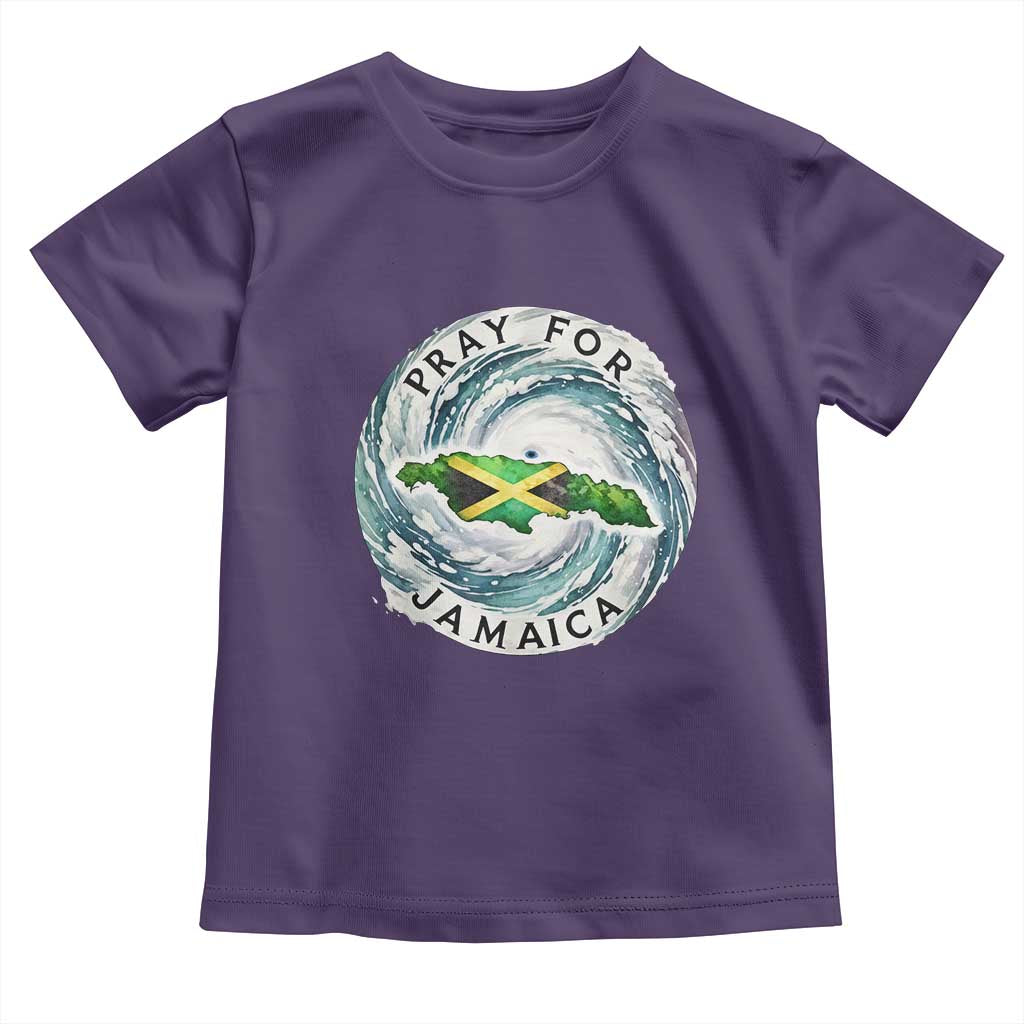 Pray For Jamaica Hurricane Support Toddler T Shirt Strong Island Map and Storm Graphic