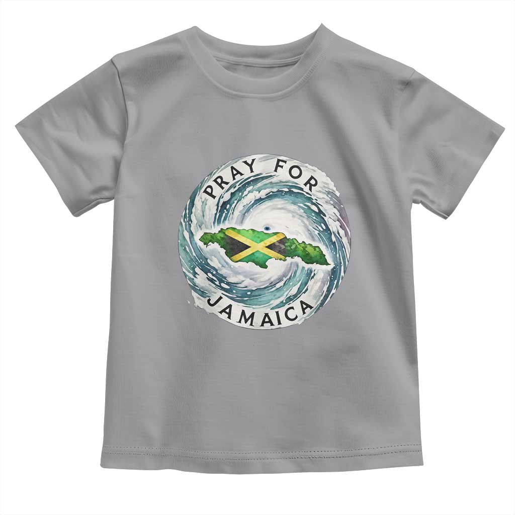 Pray For Jamaica Hurricane Support Toddler T Shirt Strong Island Map and Storm Graphic