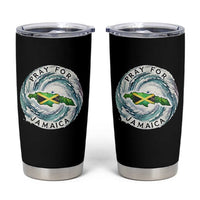 Pray For Jamaica Hurricane Support Tumbler Cup Strong Island Map and Storm Graphic