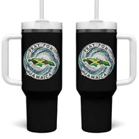 Pray For Jamaica Hurricane Support Tumbler With Handle Strong Island Map and Storm Graphic