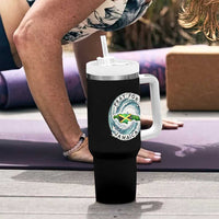 Pray For Jamaica Hurricane Support Tumbler With Handle Strong Island Map and Storm Graphic