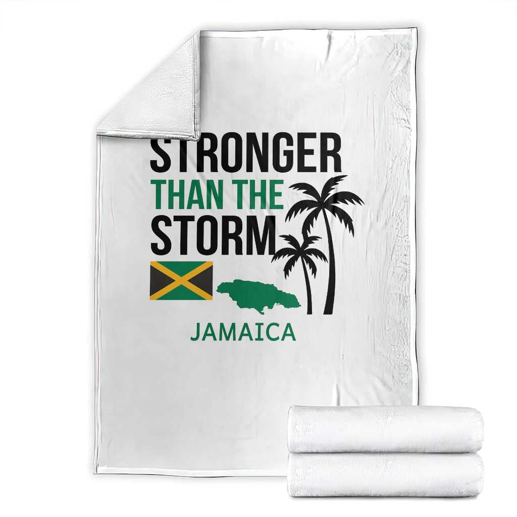 Stronger Than The Storm Jamaica Throw Blanket Resilience and Hope Hurricane Awareness