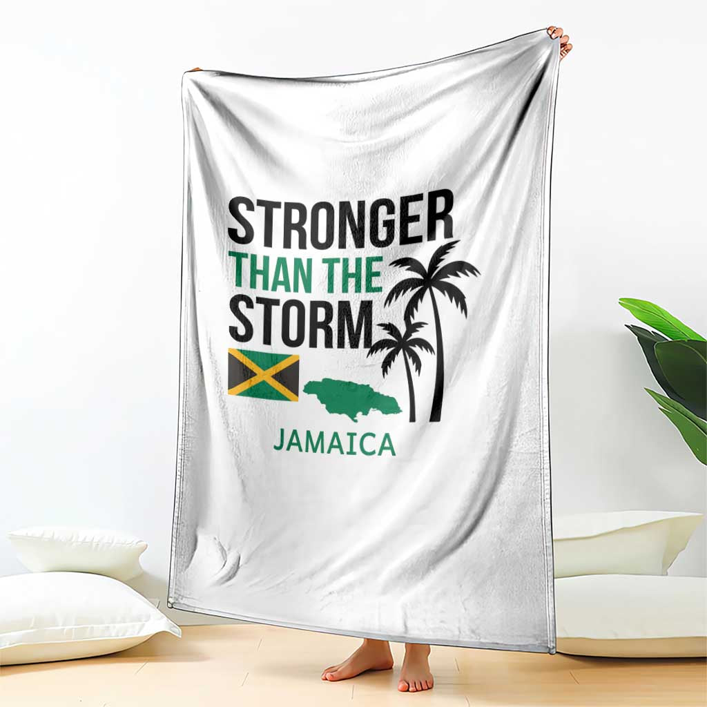 Stronger Than The Storm Jamaica Throw Blanket Resilience and Hope Hurricane Awareness