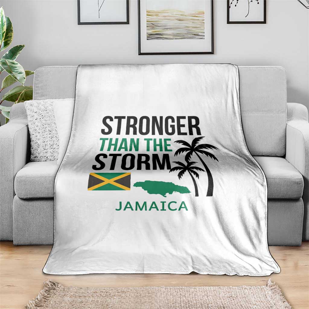 Stronger Than The Storm Jamaica Throw Blanket Resilience and Hope Hurricane Awareness