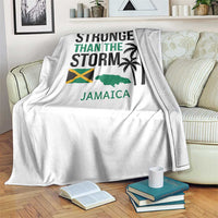 Stronger Than The Storm Jamaica Throw Blanket Resilience and Hope Hurricane Awareness