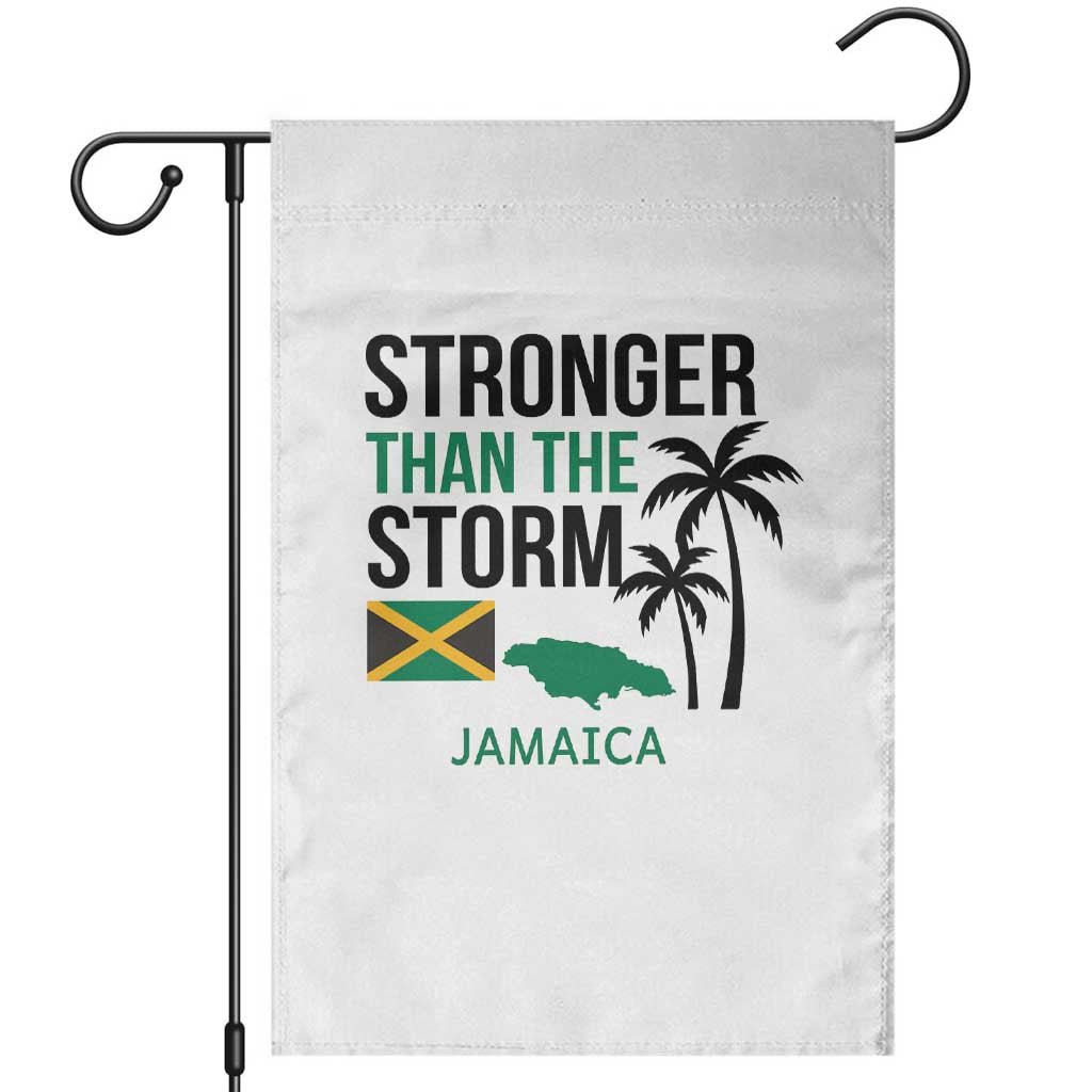 Stronger Than The Storm Jamaica Garden Flag Resilience and Hope Hurricane Awareness