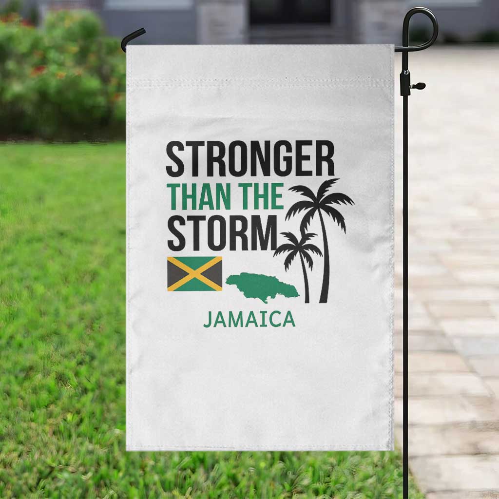 Stronger Than The Storm Jamaica Garden Flag Resilience and Hope Hurricane Awareness