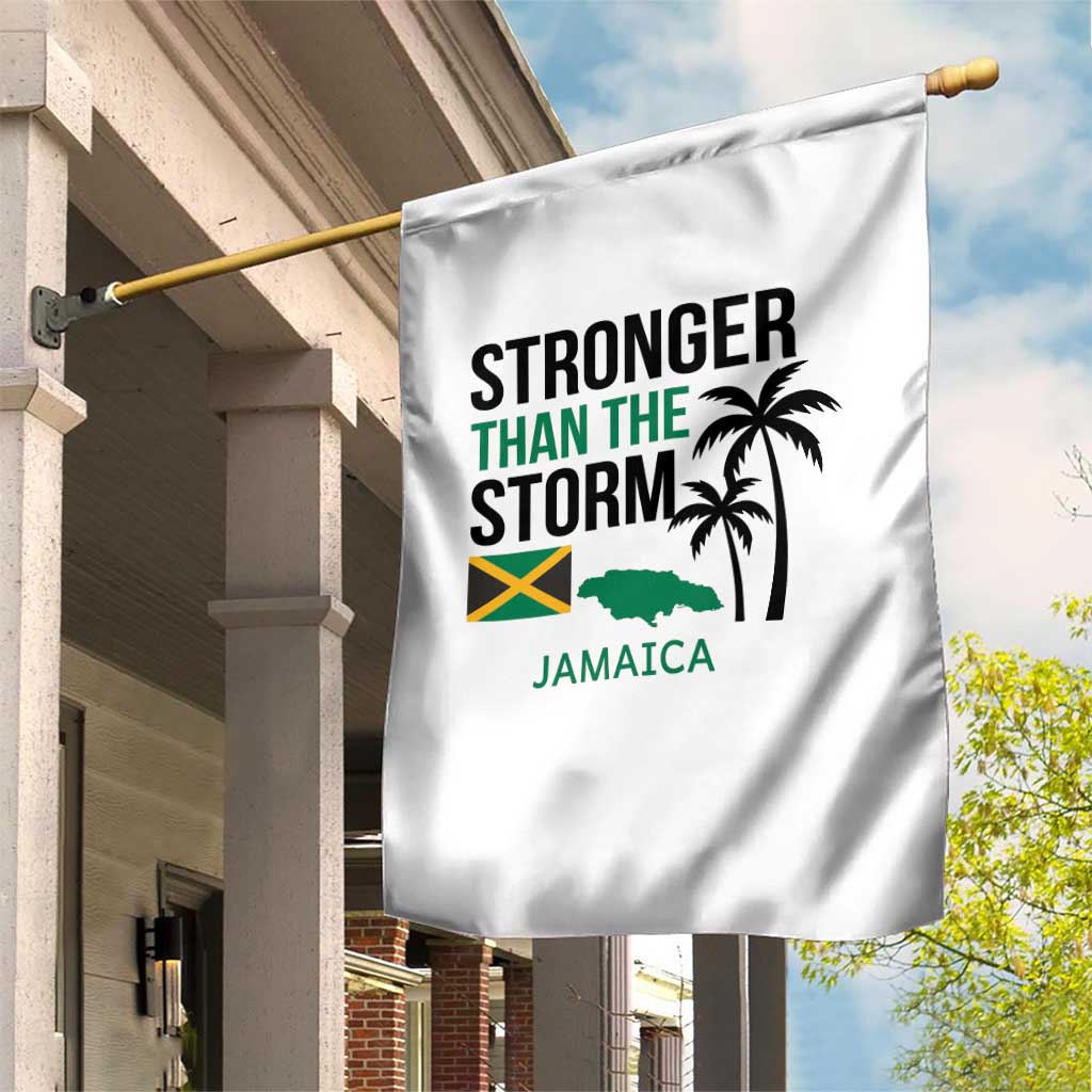 Stronger Than The Storm Jamaica Garden Flag Resilience and Hope Hurricane Awareness