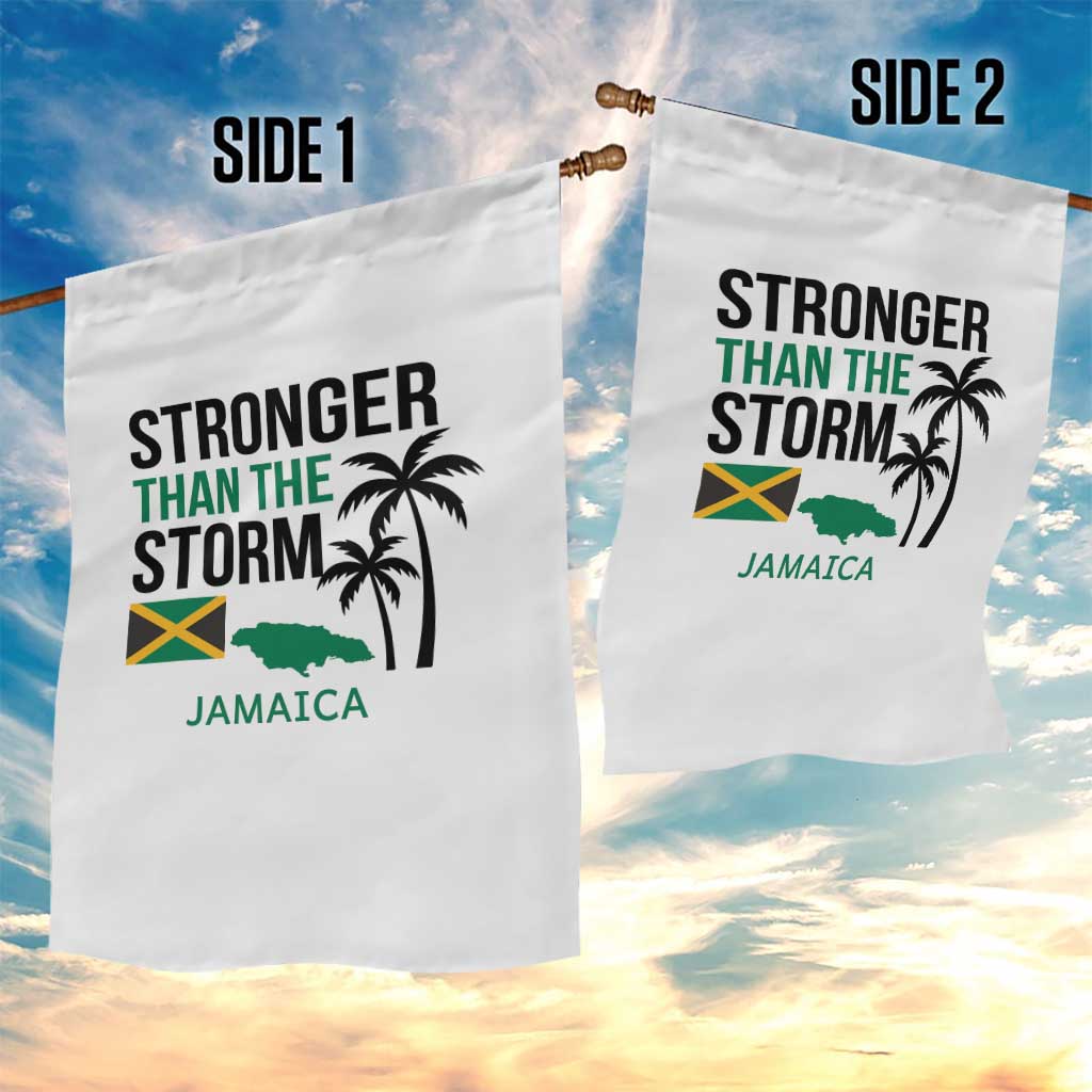 Stronger Than The Storm Jamaica Garden Flag Resilience and Hope Hurricane Awareness