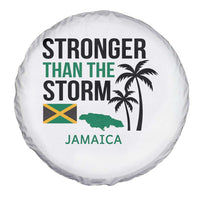 Stronger Than The Storm Jamaica Spare Tire Cover Resilience and Hope Hurricane Awareness