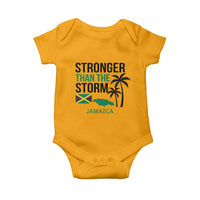 Stronger Than The Storm Jamaica Baby Onesie Resilience and Hope Hurricane Awareness
