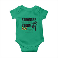 Stronger Than The Storm Jamaica Baby Onesie Resilience and Hope Hurricane Awareness