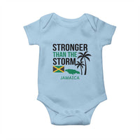 Stronger Than The Storm Jamaica Baby Onesie Resilience and Hope Hurricane Awareness