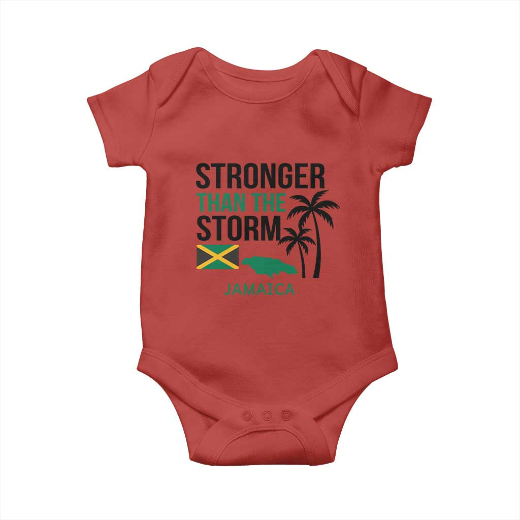 Stronger Than The Storm Jamaica Baby Onesie Resilience and Hope Hurricane Awareness