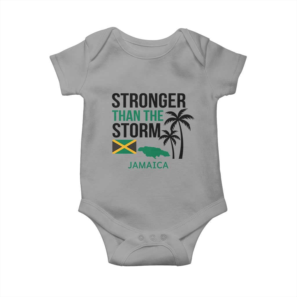 Stronger Than The Storm Jamaica Baby Onesie Resilience and Hope Hurricane Awareness