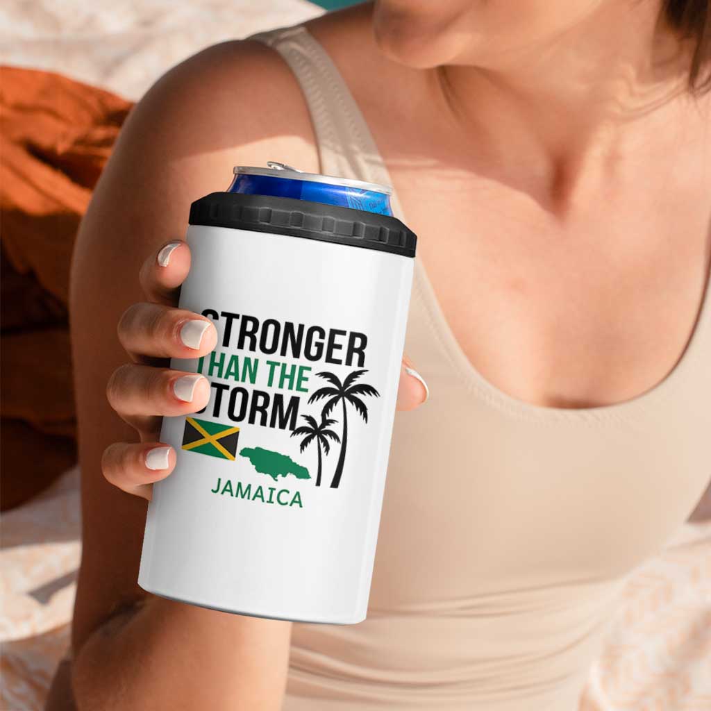 Stronger Than The Storm Jamaica 4 in 1 Can Cooler Tumbler Resilience and Hope Hurricane Awareness