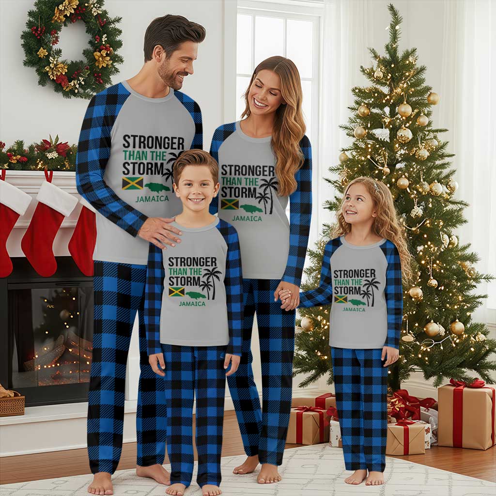 Stronger Than The Storm Jamaica Plaid Pajama Set Resilience and Hope Hurricane Awareness