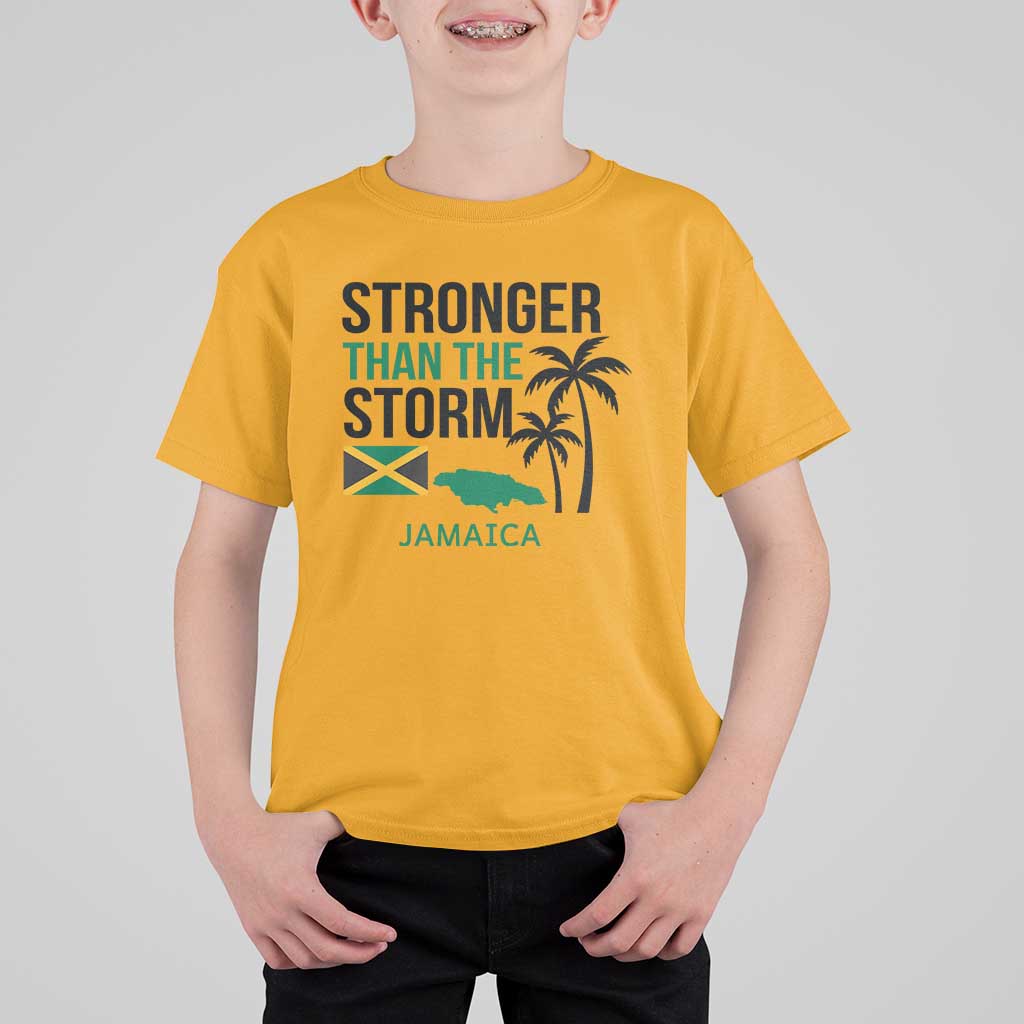 Stronger Than The Storm Jamaica T Shirt For Kid Resilience and Hope Hurricane Awareness