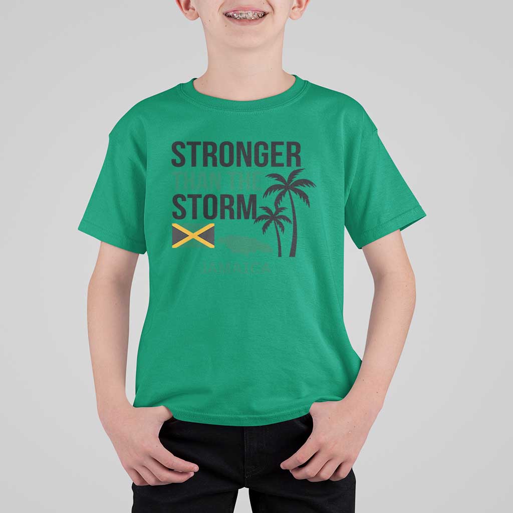 Stronger Than The Storm Jamaica T Shirt For Kid Resilience and Hope Hurricane Awareness