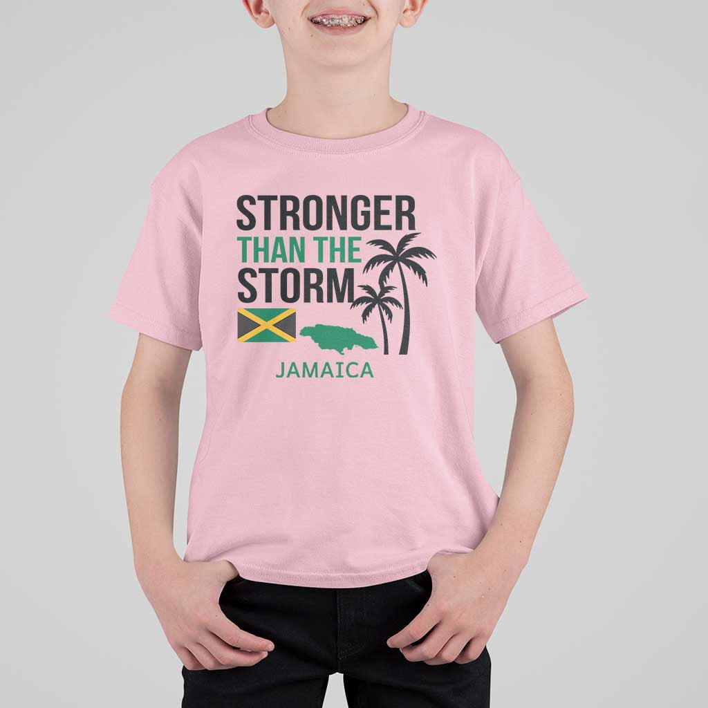 Stronger Than The Storm Jamaica T Shirt For Kid Resilience and Hope Hurricane Awareness