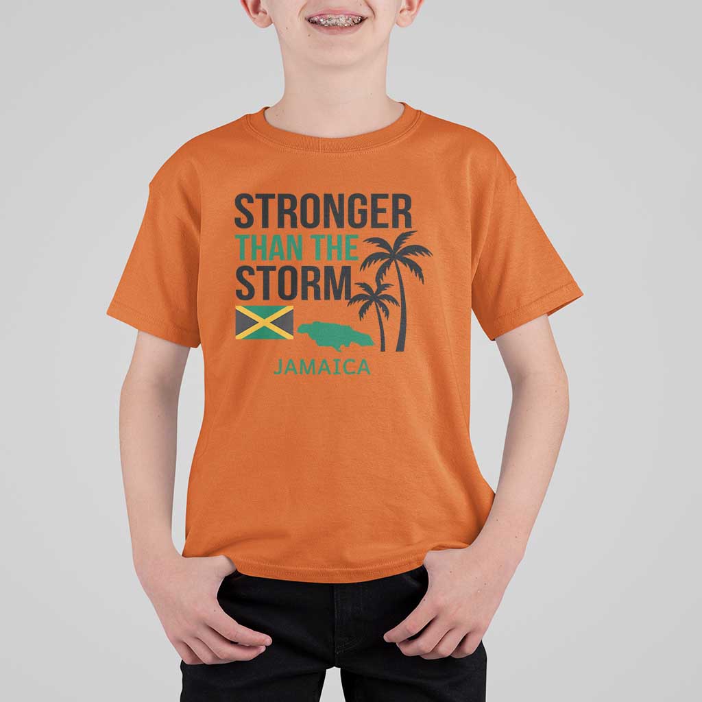 Stronger Than The Storm Jamaica T Shirt For Kid Resilience and Hope Hurricane Awareness