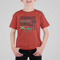Stronger Than The Storm Jamaica T Shirt For Kid Resilience and Hope Hurricane Awareness