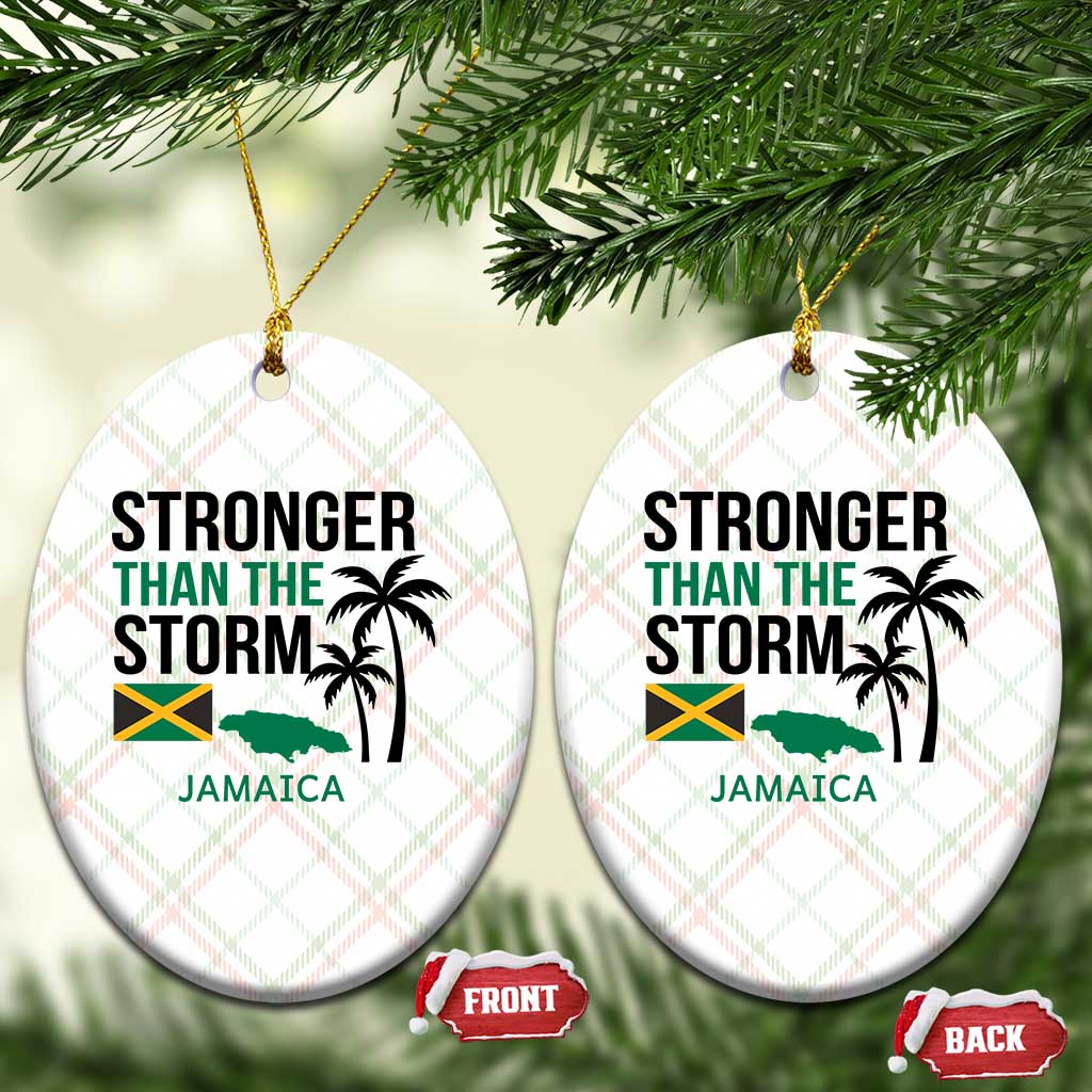 Stronger Than The Storm Jamaica Ceramic Ornament Resilience and Hope Hurricane Awareness