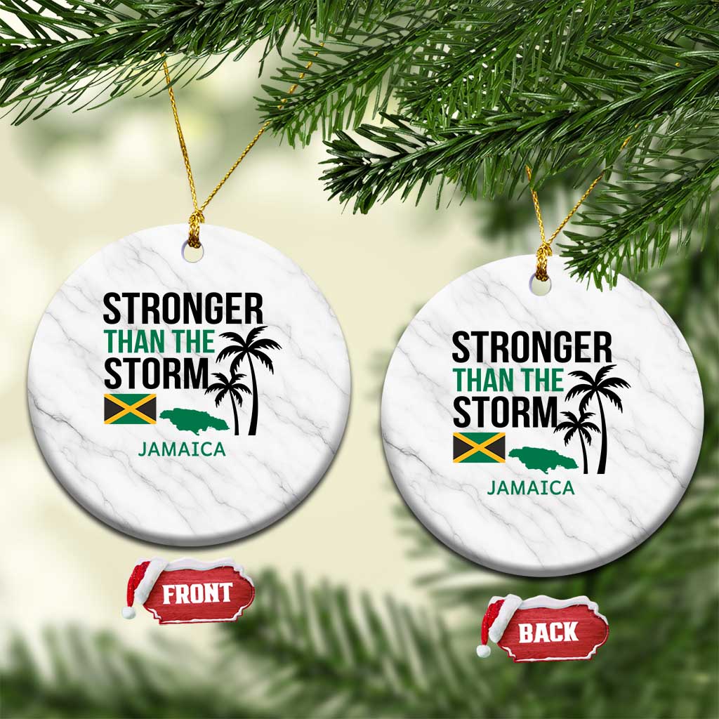 Stronger Than The Storm Jamaica Ceramic Ornament Resilience and Hope Hurricane Awareness