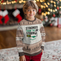 Stronger Than The Storm Jamaica Ugly Christmas Sweater Resilience and Hope Hurricane Awareness