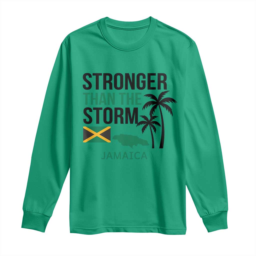 Stronger Than The Storm Jamaica Long Sleeve Shirt Resilience and Hope Hurricane Awareness