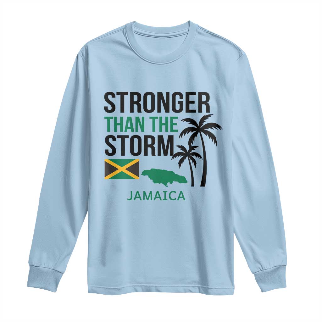 Stronger Than The Storm Jamaica Long Sleeve Shirt Resilience and Hope Hurricane Awareness