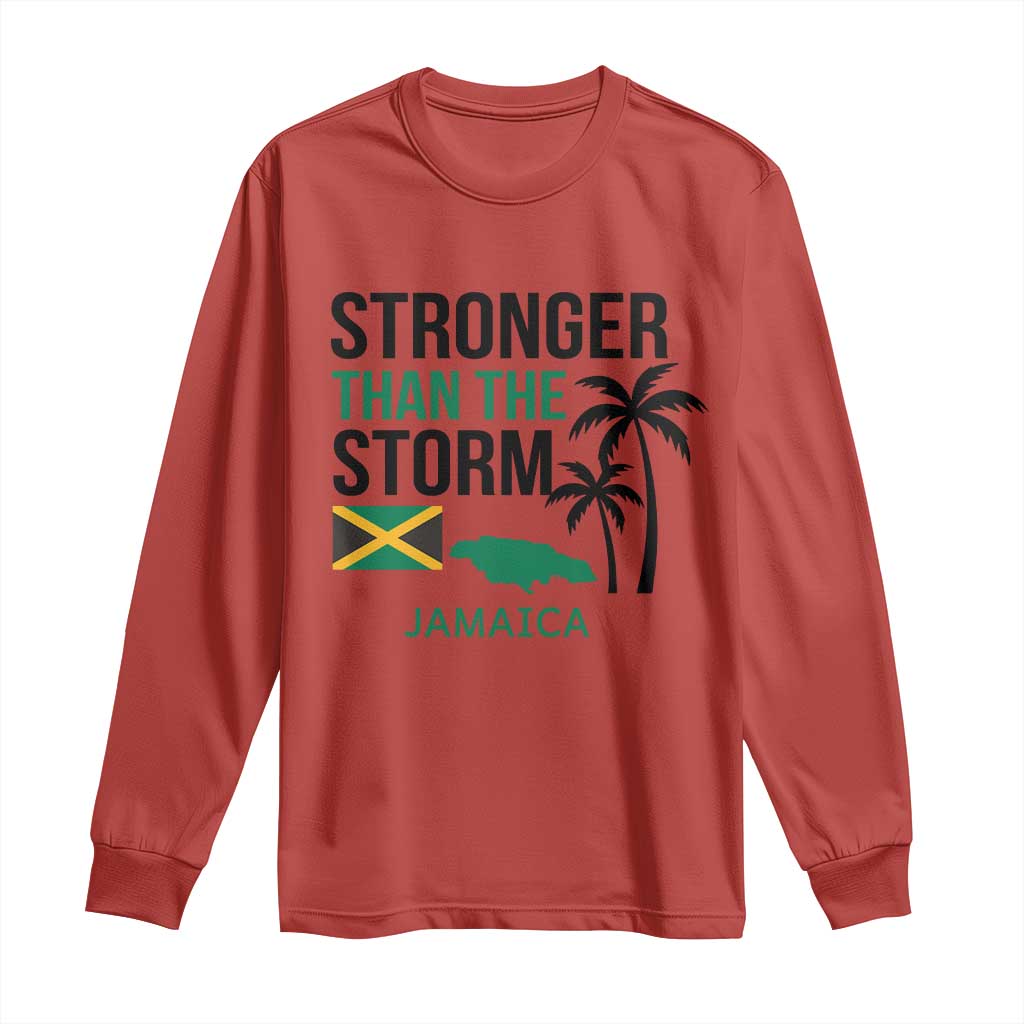 Stronger Than The Storm Jamaica Long Sleeve Shirt Resilience and Hope Hurricane Awareness