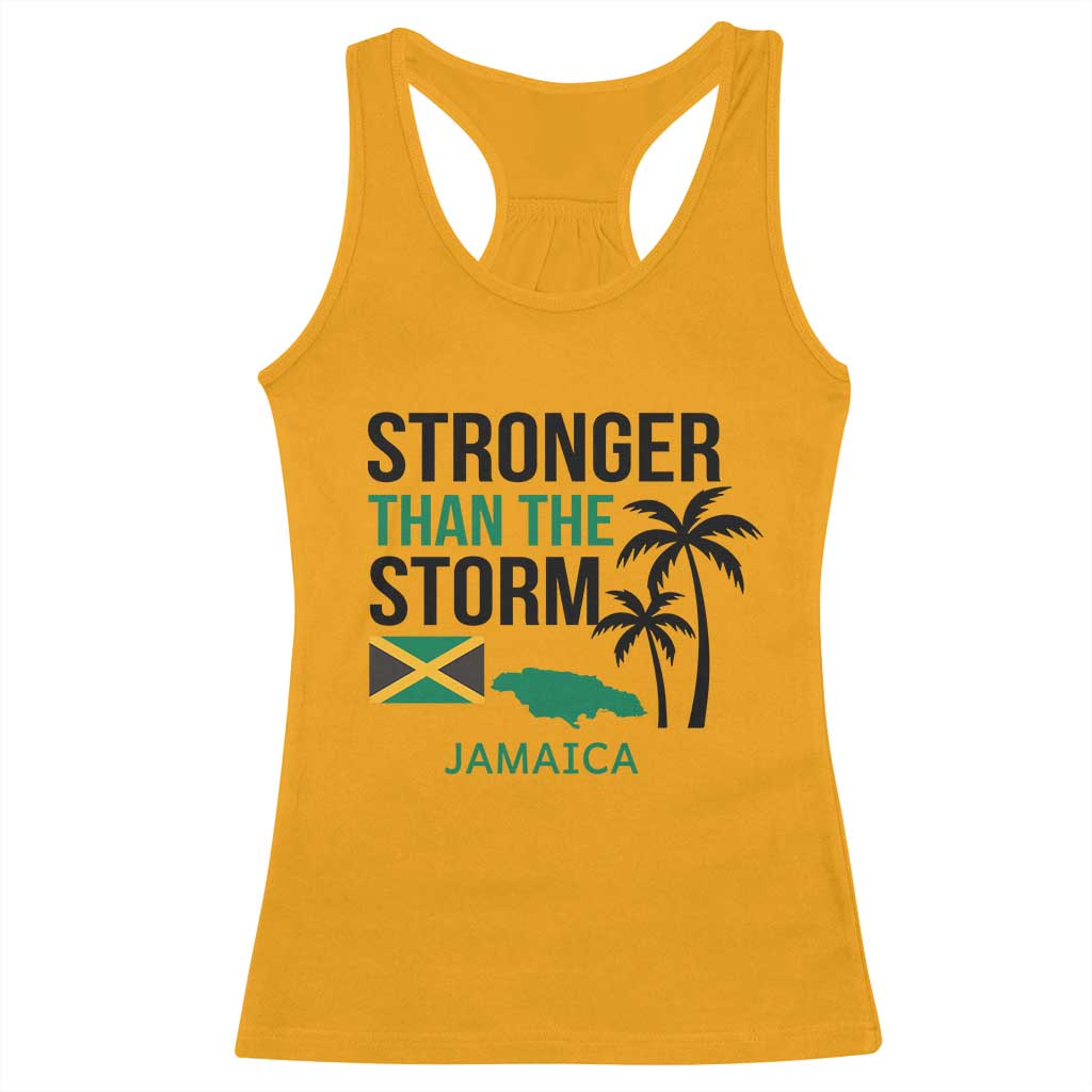 Stronger Than The Storm Jamaica Racerback Tank Top Resilience and Hope Hurricane Awareness
