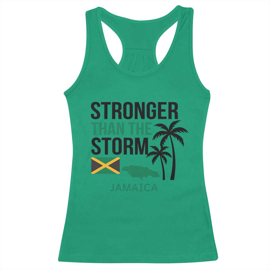 Stronger Than The Storm Jamaica Racerback Tank Top Resilience and Hope Hurricane Awareness
