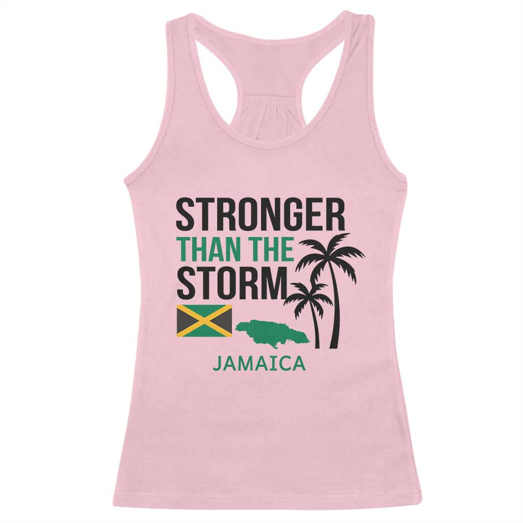Stronger Than The Storm Jamaica Racerback Tank Top Resilience and Hope Hurricane Awareness