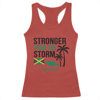 Stronger Than The Storm Jamaica Racerback Tank Top Resilience and Hope Hurricane Awareness