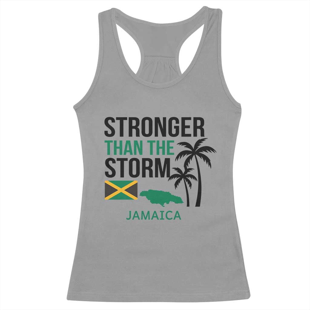 Stronger Than The Storm Jamaica Racerback Tank Top Resilience and Hope Hurricane Awareness