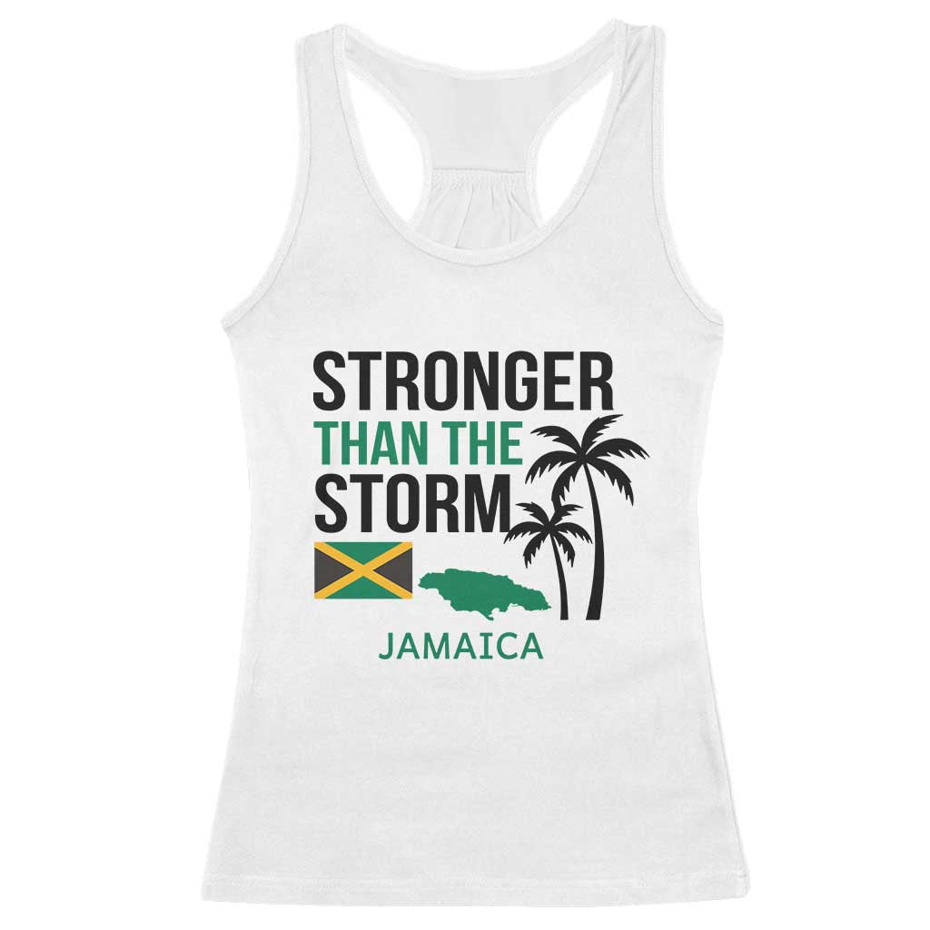 Stronger Than The Storm Jamaica Racerback Tank Top Resilience and Hope Hurricane Awareness
