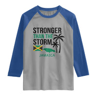 Stronger Than The Storm Jamaica Raglan Shirt Resilience and Hope Hurricane Awareness