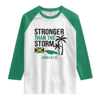 Stronger Than The Storm Jamaica Raglan Shirt Resilience and Hope Hurricane Awareness