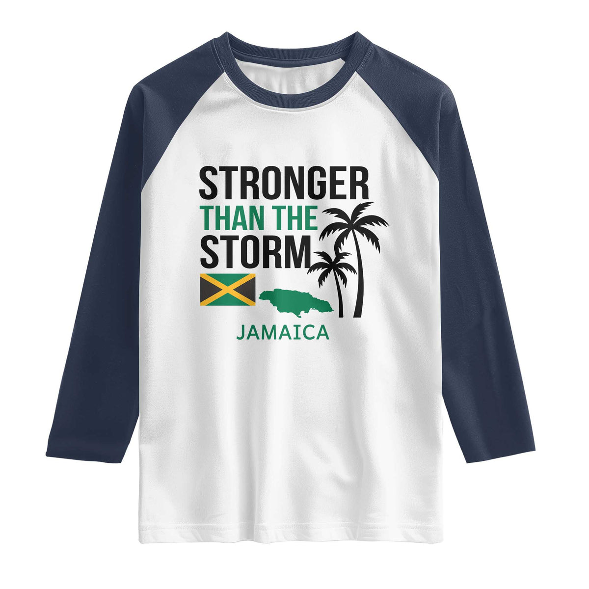 Stronger Than The Storm Jamaica Raglan Shirt Resilience and Hope Hurricane Awareness
