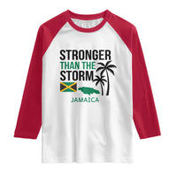Stronger Than The Storm Jamaica Raglan Shirt Resilience and Hope Hurricane Awareness