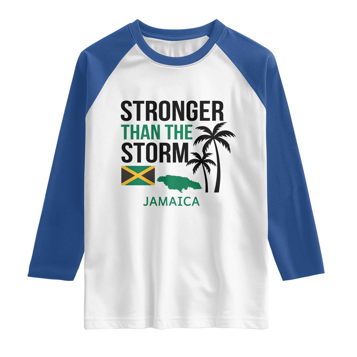 Stronger Than The Storm Jamaica Raglan Shirt Resilience and Hope Hurricane Awareness
