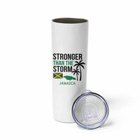 Stronger Than The Storm Jamaica Skinny Tumbler Resilience and Hope Hurricane Awareness
