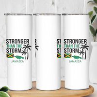 Stronger Than The Storm Jamaica Skinny Tumbler Resilience and Hope Hurricane Awareness