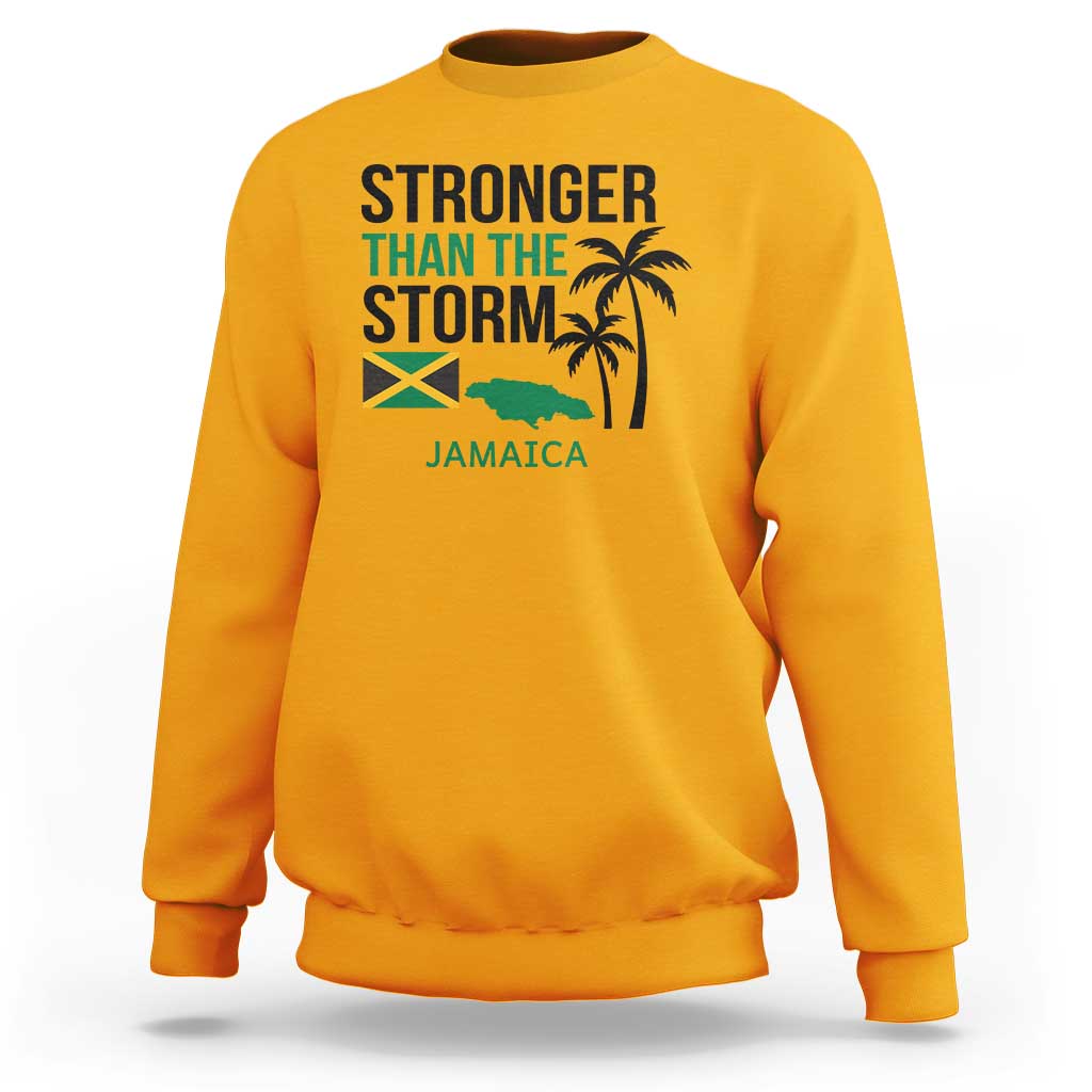 Stronger Than The Storm Jamaica Sweatshirt Resilience and Hope Hurricane Awareness