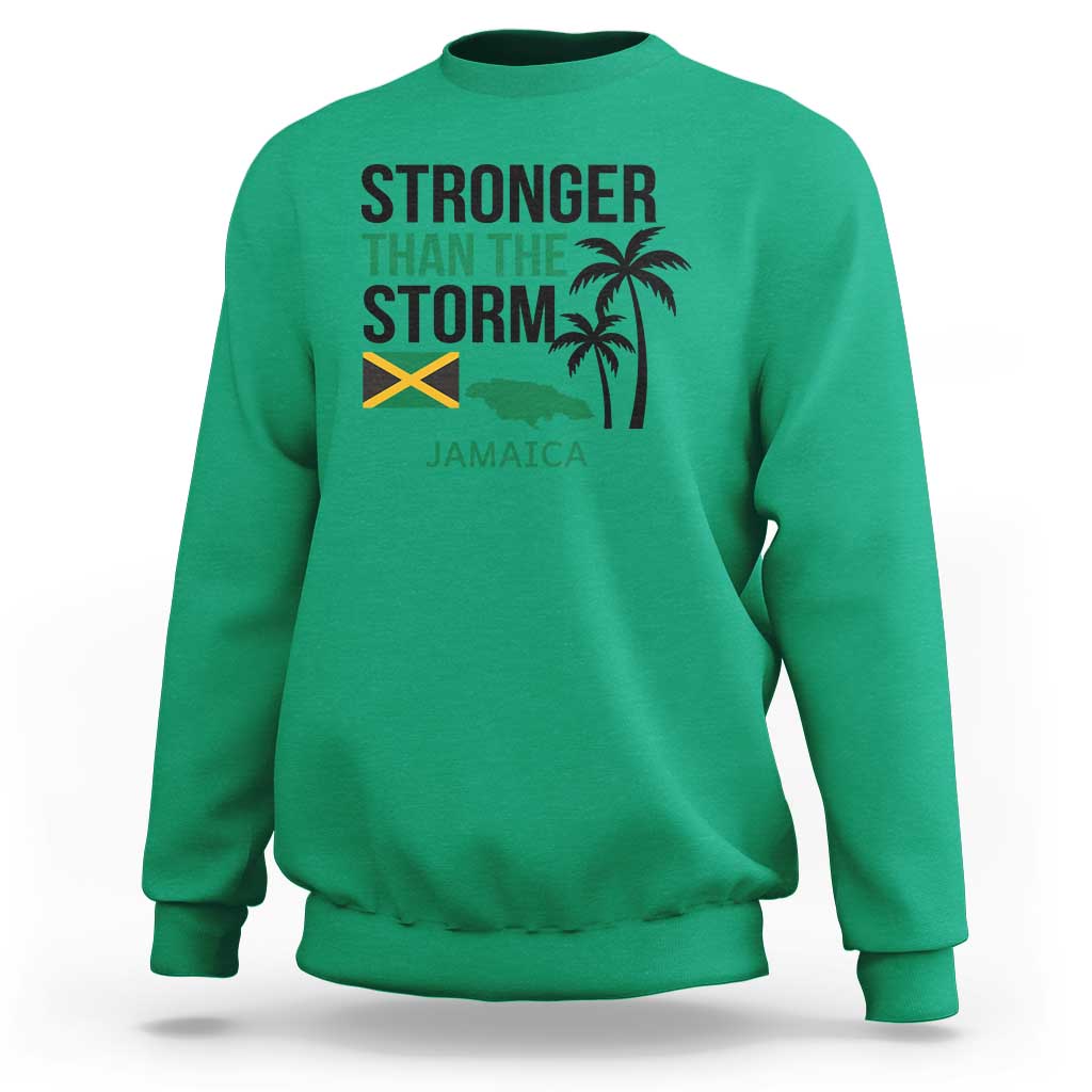 Stronger Than The Storm Jamaica Sweatshirt Resilience and Hope Hurricane Awareness