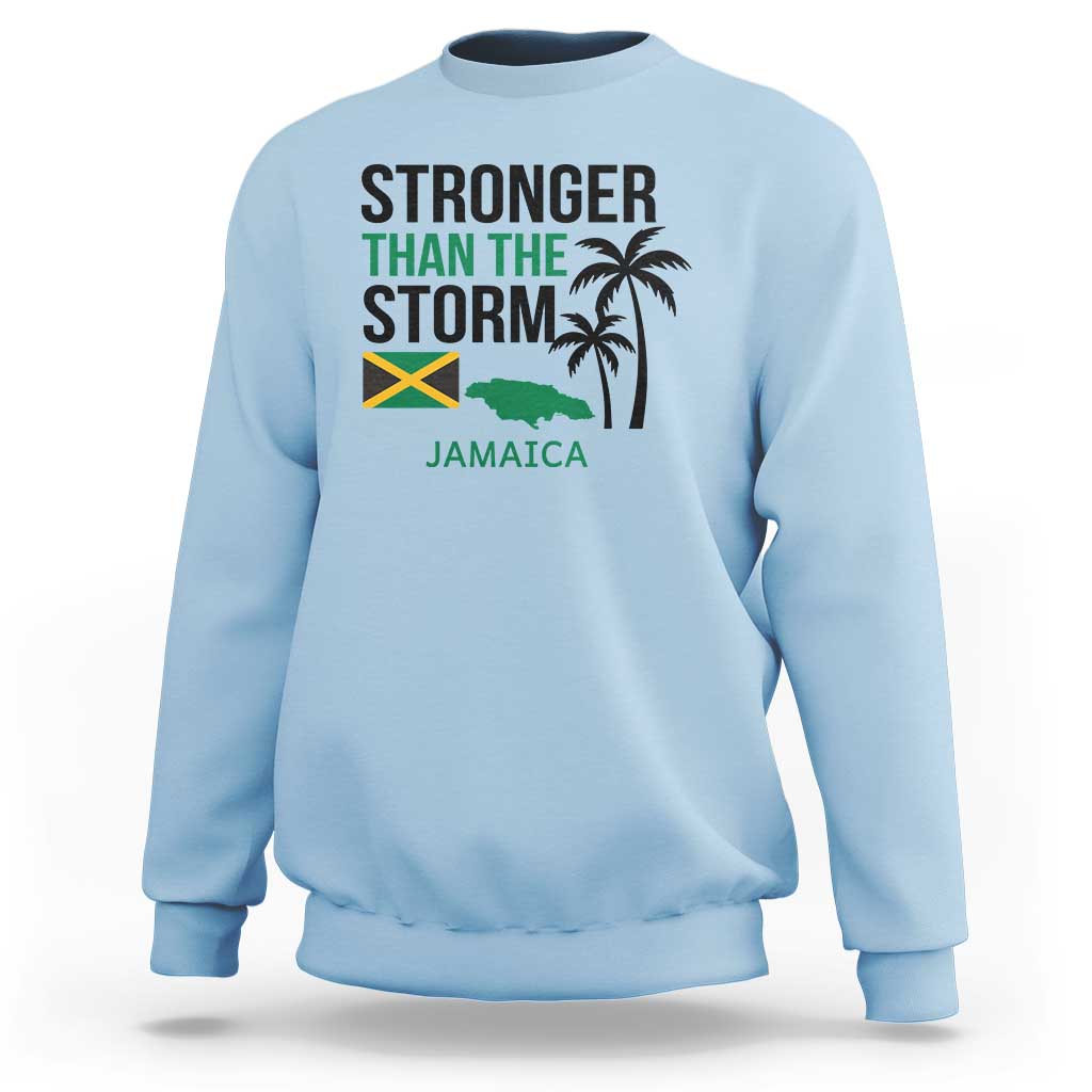 Stronger Than The Storm Jamaica Sweatshirt Resilience and Hope Hurricane Awareness