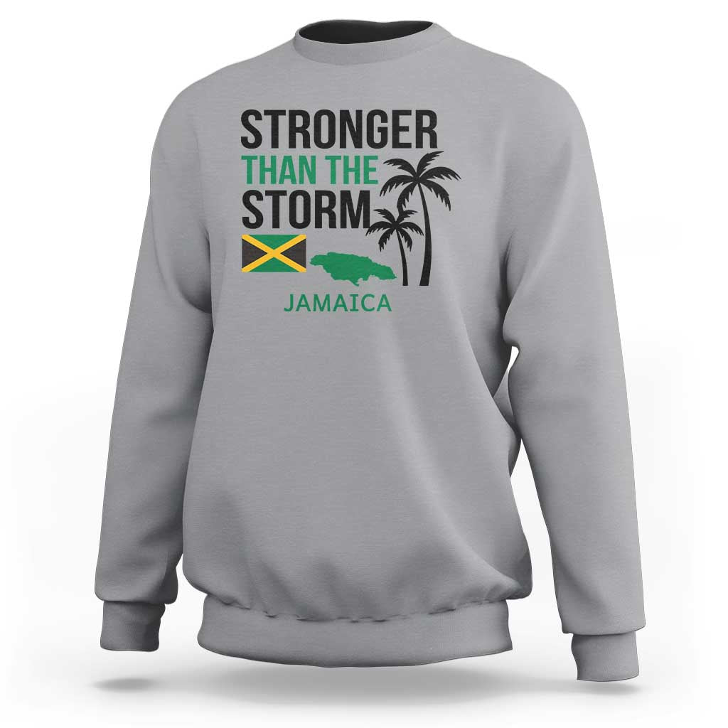 Stronger Than The Storm Jamaica Sweatshirt Resilience and Hope Hurricane Awareness