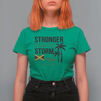 Stronger Than The Storm Jamaica T Shirt For Women Resilience and Hope Hurricane Awareness